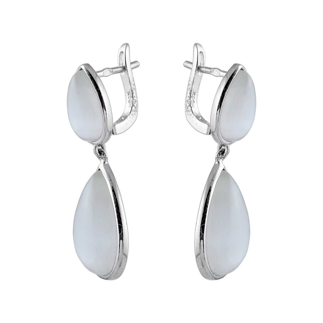 Silver and Cat’s Eye Earrings