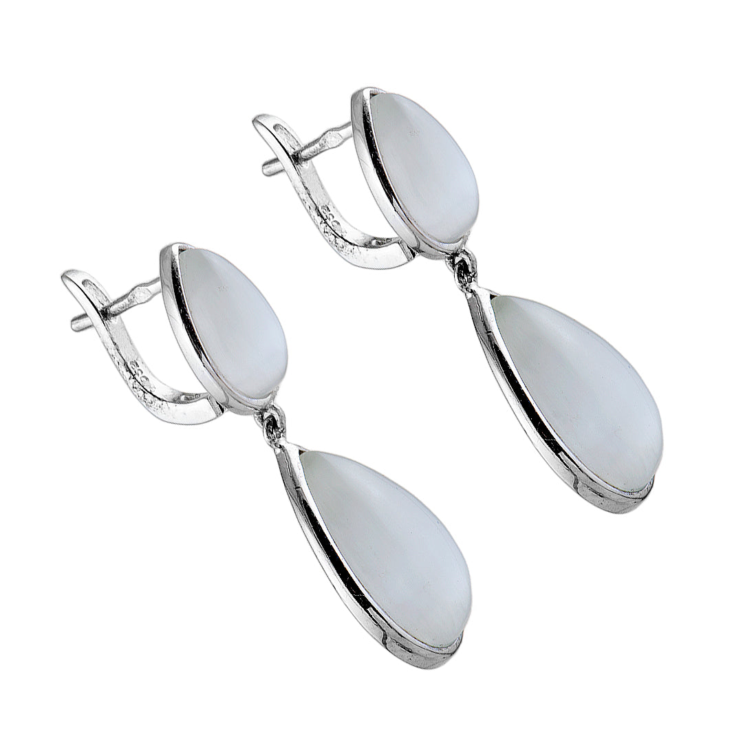 Silver and Cat’s Eye Earrings