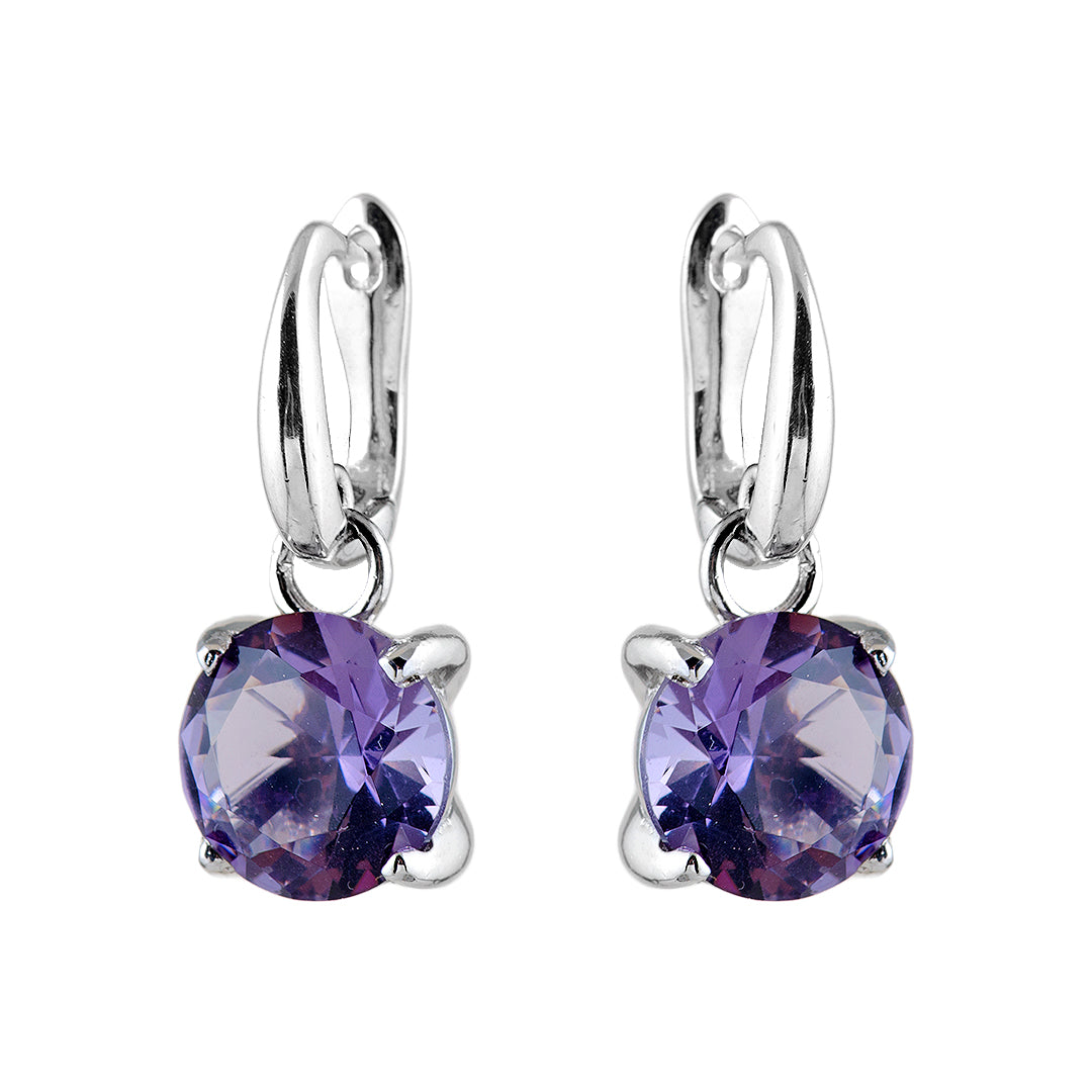 Timeless Charm: 925 Sterling Silver Amethyst Earrings