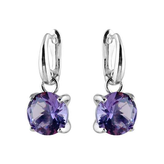 Timeless Charm: 925 Sterling Silver Amethyst Earrings