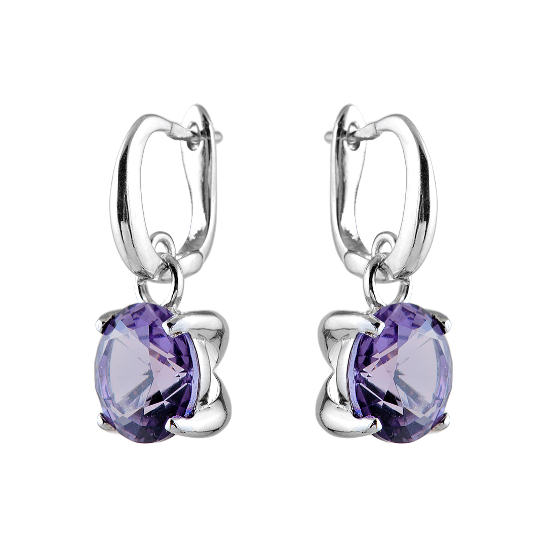 Timeless Charm: 925 Sterling Silver Amethyst Earrings