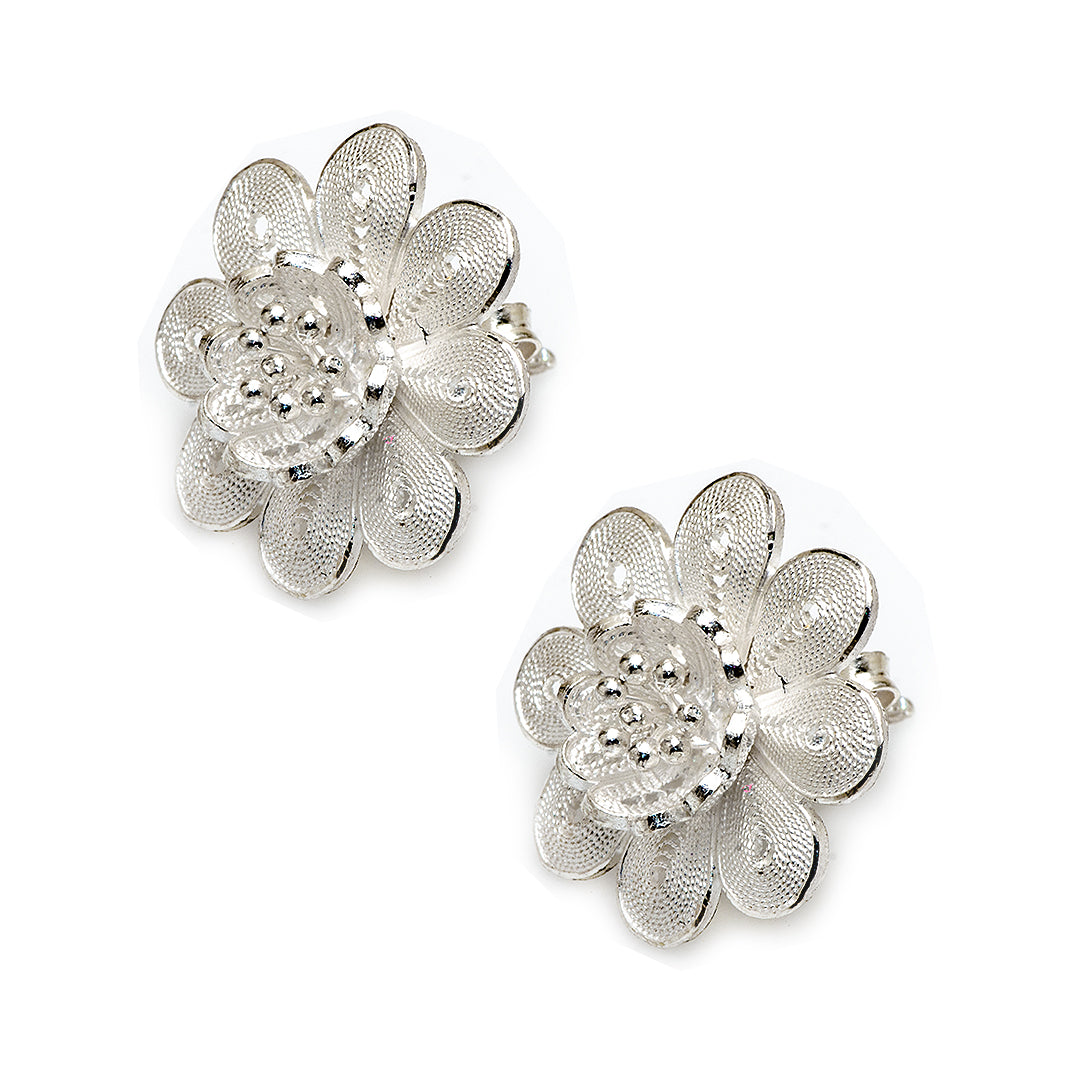 Flower Silver Earrings