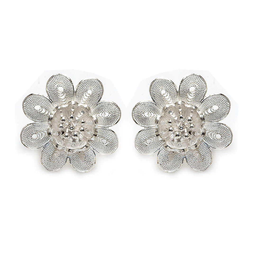 Flower Silver Earrings