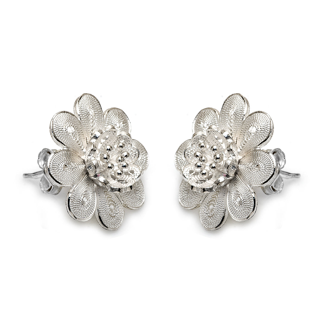 Flower Silver Earrings