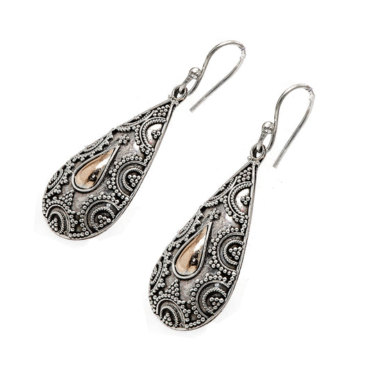 Petal Shaped Silver Earrings