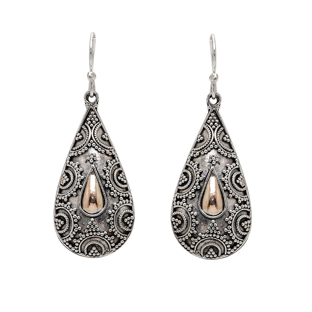 Petal Shaped Silver Earrings