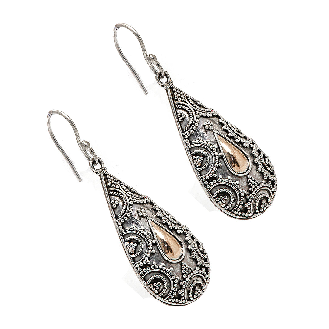 Petal Shaped Silver Earrings