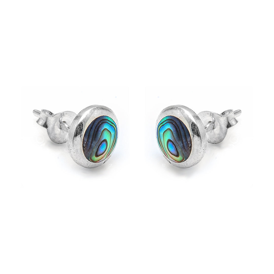 Silver Studs with Colored Man Made Stones