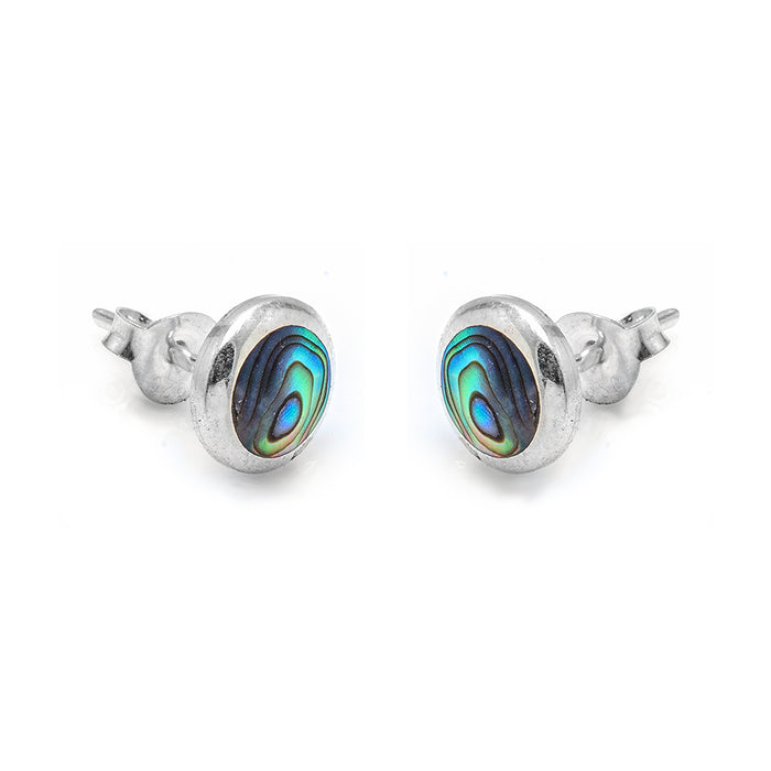 Silver Studs with Colored Man Made Stones