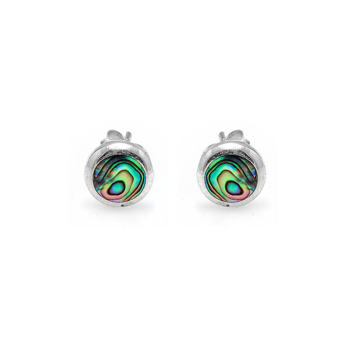 Silver Studs with Colored Man Made Stones