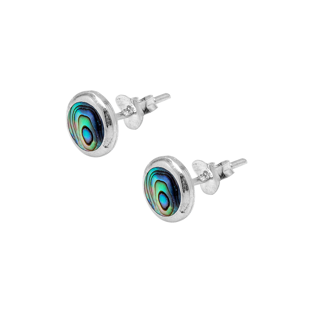 Silver Studs with Colored Man Made Stones