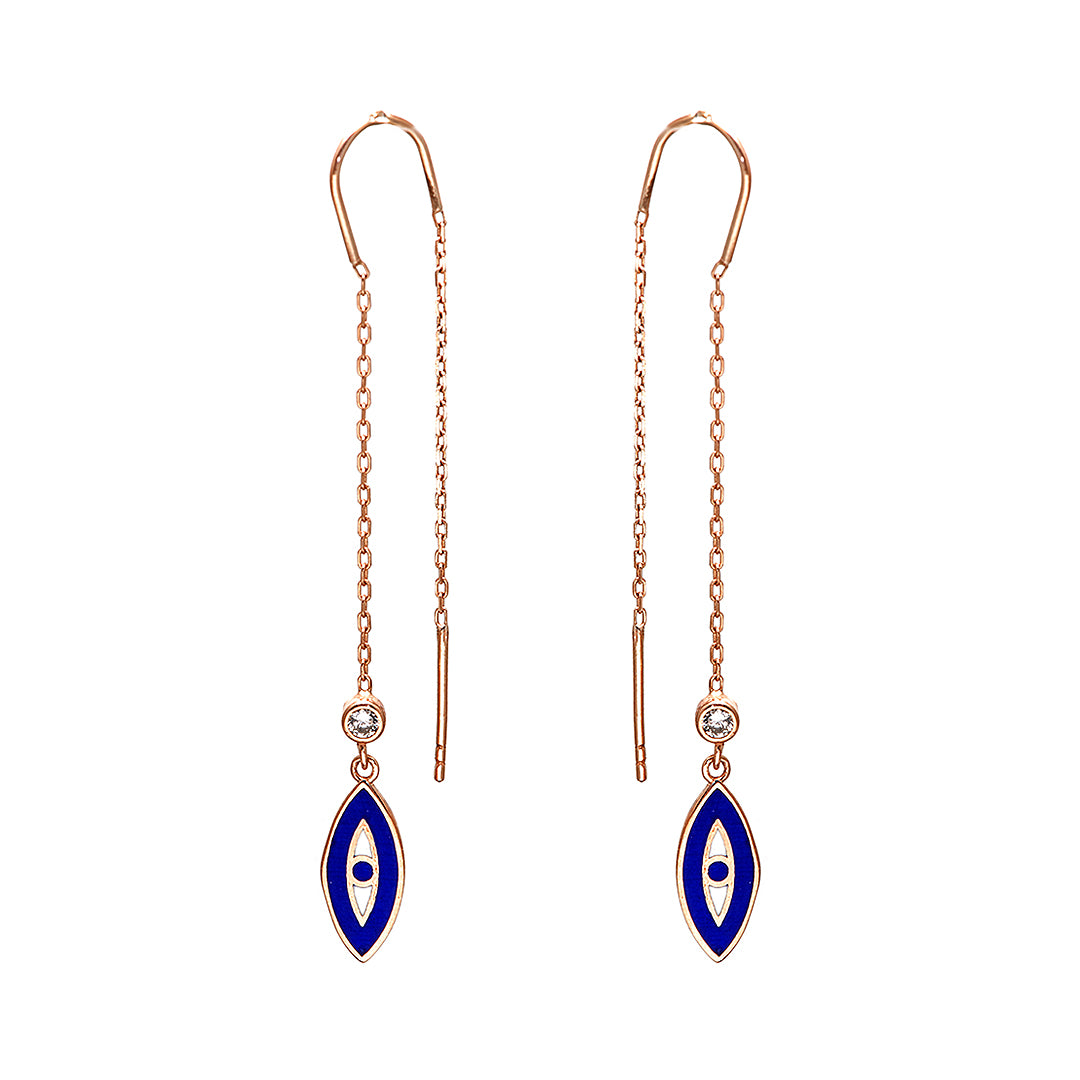 Blue Evil Eye Gold Plated Earrings