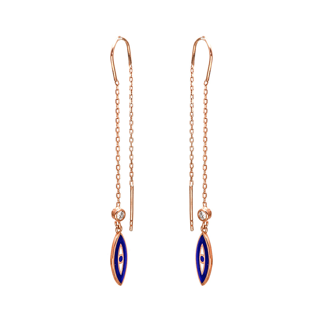 Blue Evil Eye Gold Plated Earrings