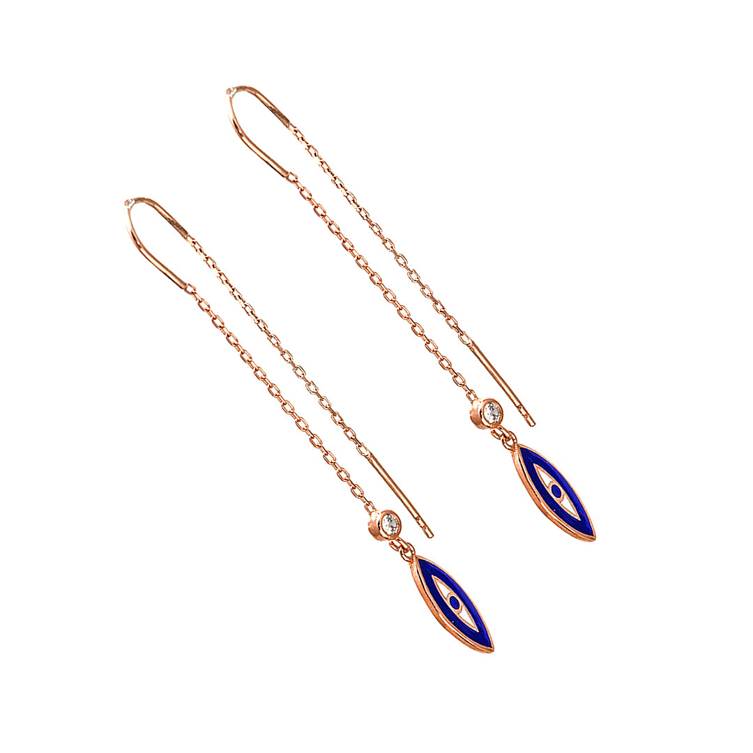 Blue Evil Eye Gold Plated Earrings