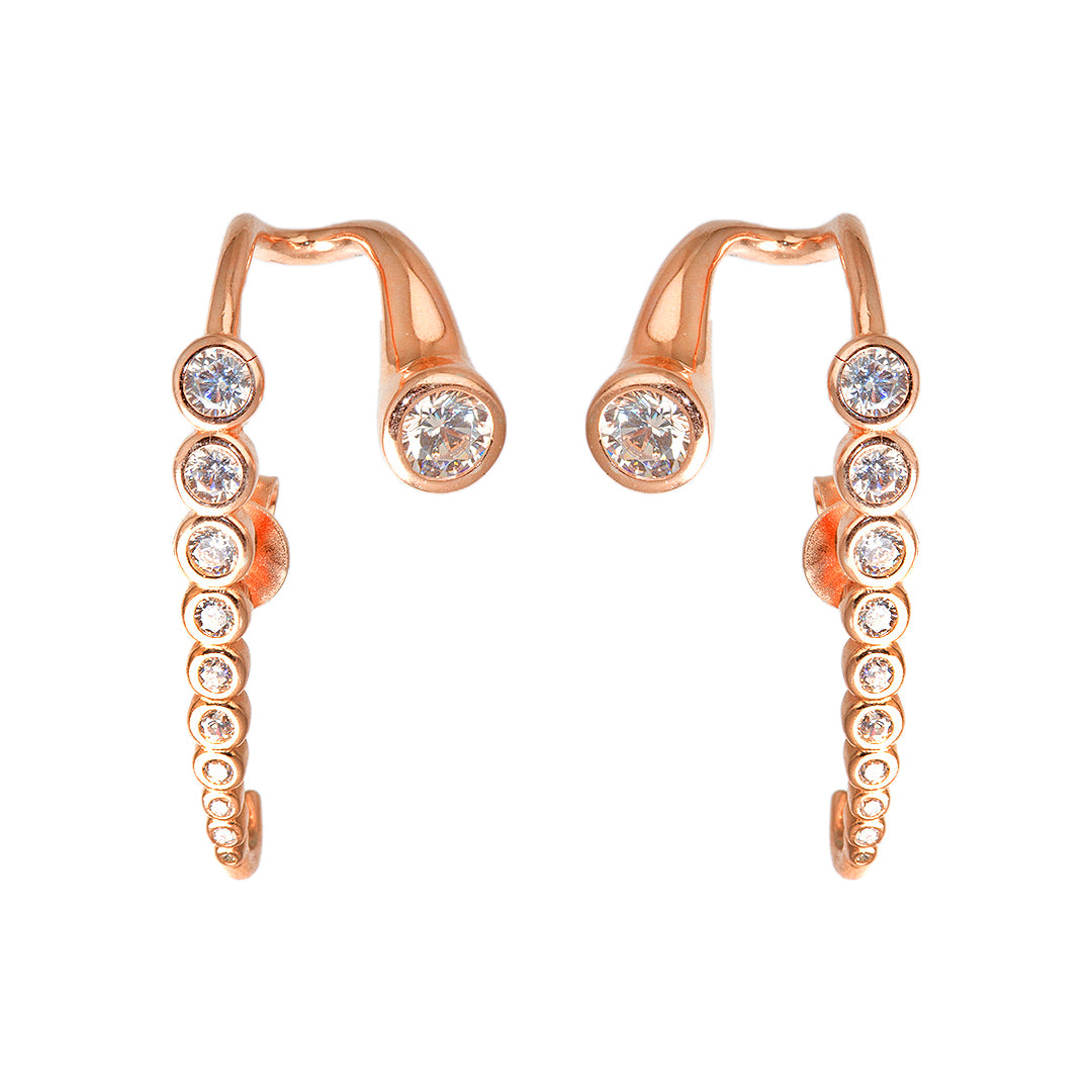 Gold Plated Silver Earrings with Crystals