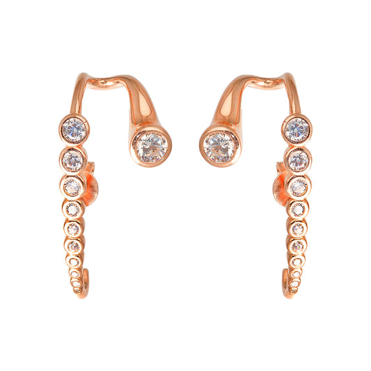 Gold Plated Silver Earrings with Crystals