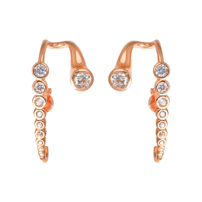 Gold Plated Silver Earrings with Crystals