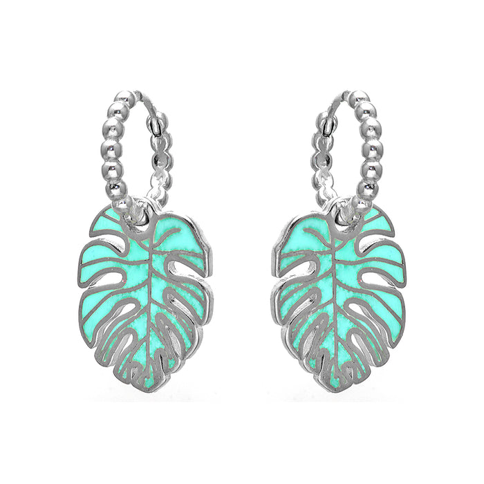 Turquoise Leaf Silver Earrings