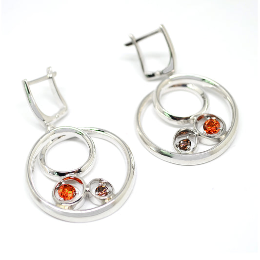 Silver Roberto Bravo Earrings with Swarovski Crystals