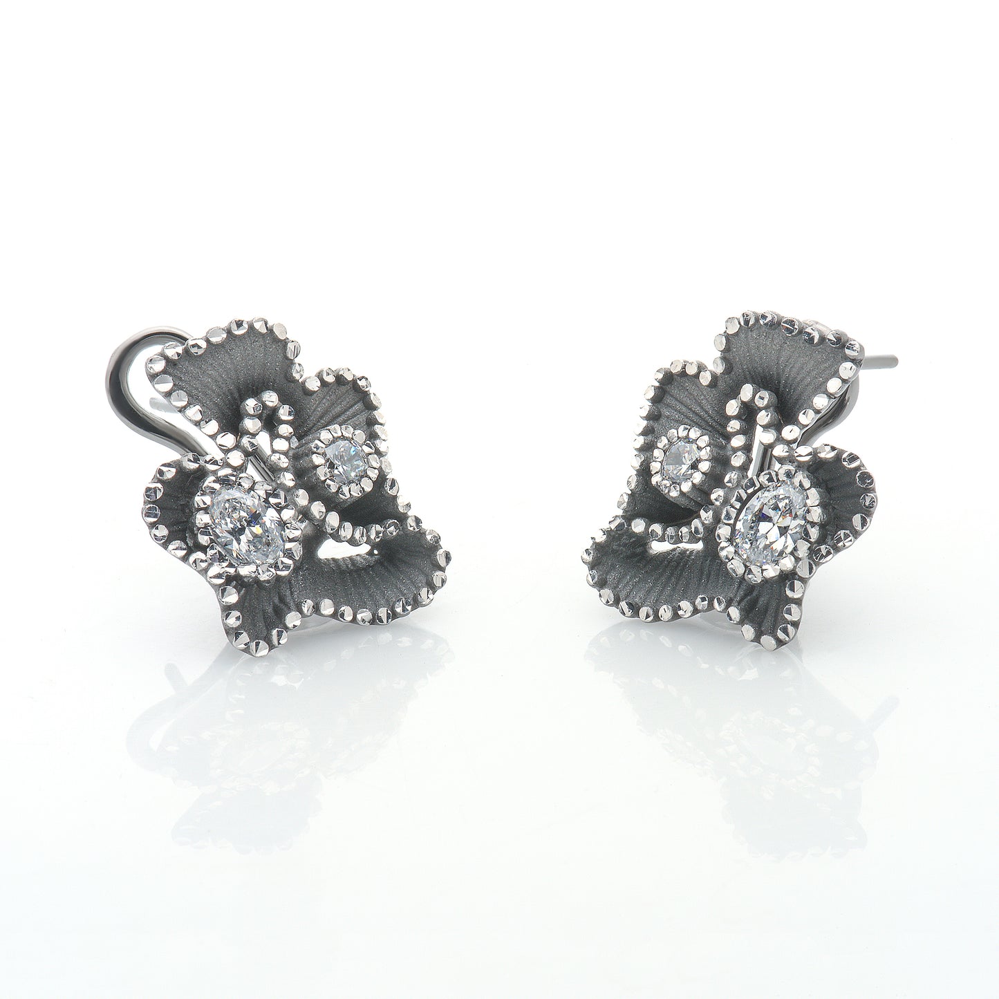 Roberto Bravo Crystal Flower Earrings