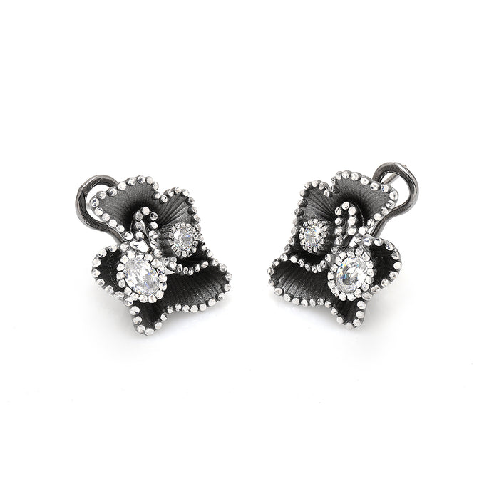 Roberto Bravo Crystal Flower Earrings