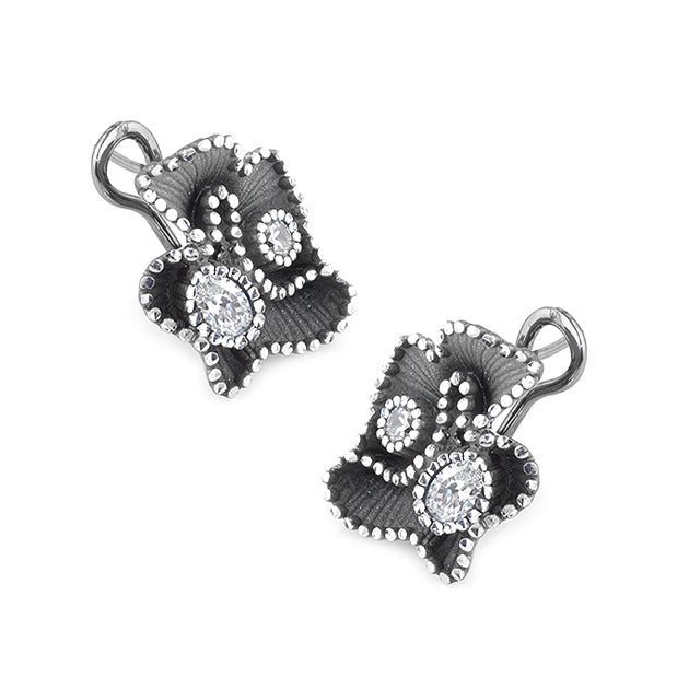 Roberto Bravo Crystal Flower Earrings