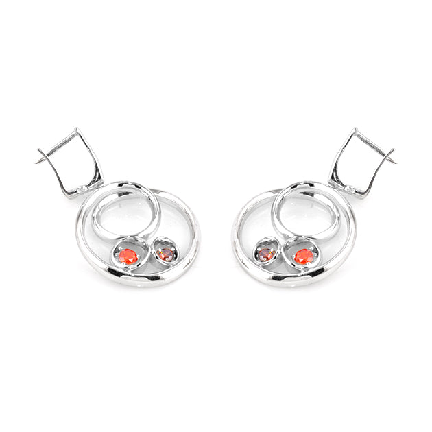 Silver Roberto Bravo Earrings with Swarovski Crystals