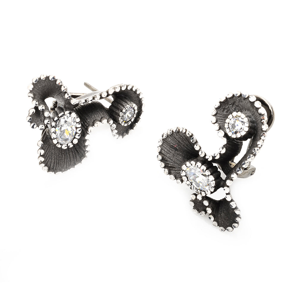 Roberto Bravo Crystal Flower Earrings