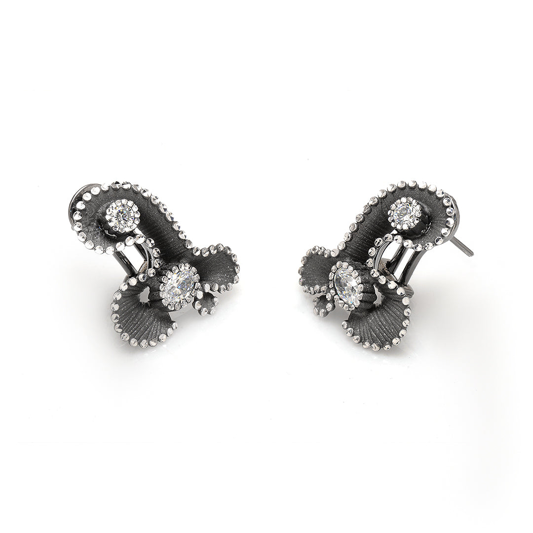 Roberto Bravo Crystal Flower Earrings