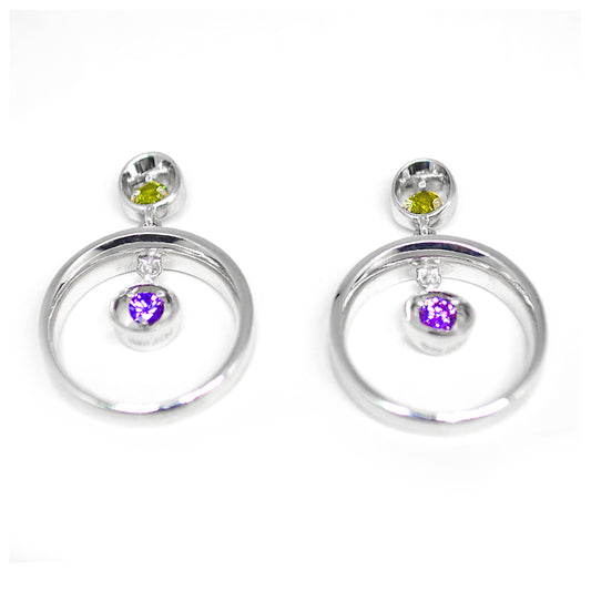 Silver Roberto Bravo Earring with Swarovski Crystals (Small)