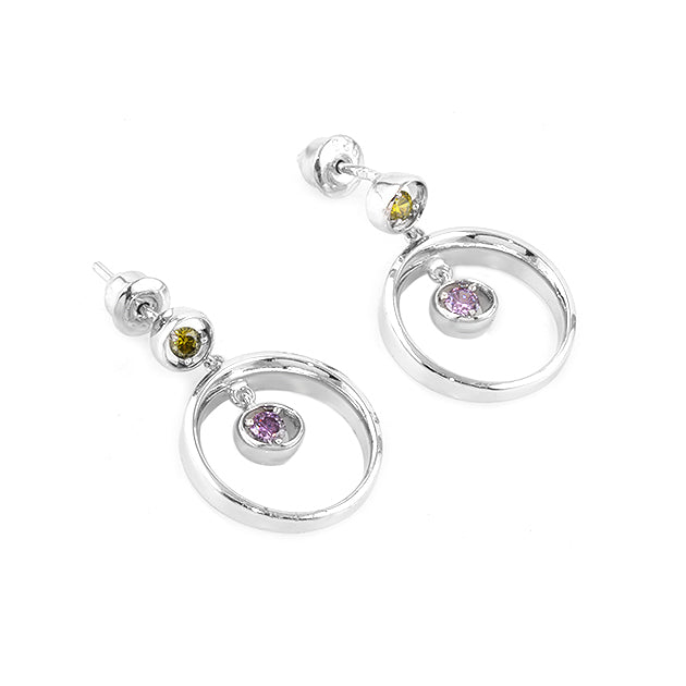 Silver Roberto Bravo Earring with Swarovski Crystals (Small)