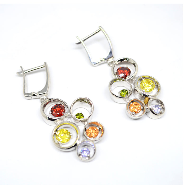 Silver Roberto Bravo Earrings with Swarovski Crystals