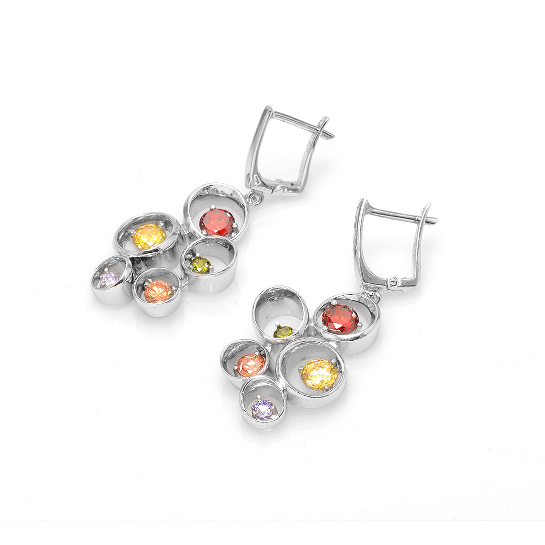 Silver Roberto Bravo Earrings with Swarovski Crystals