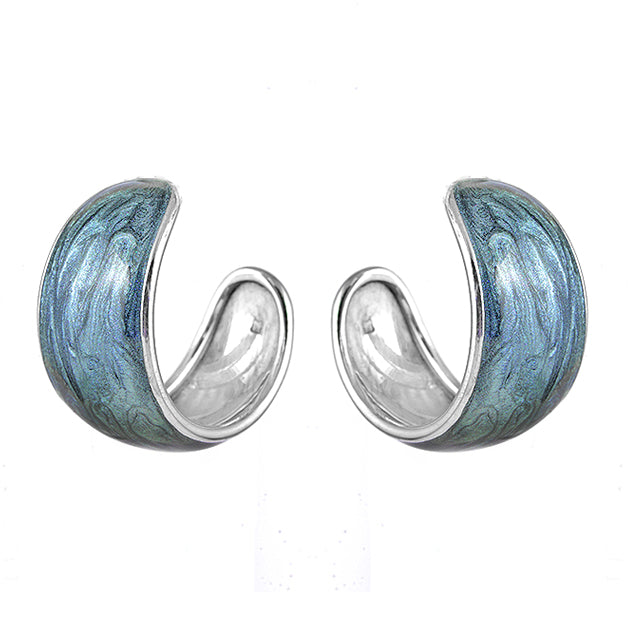 Grey Enamel Earrings