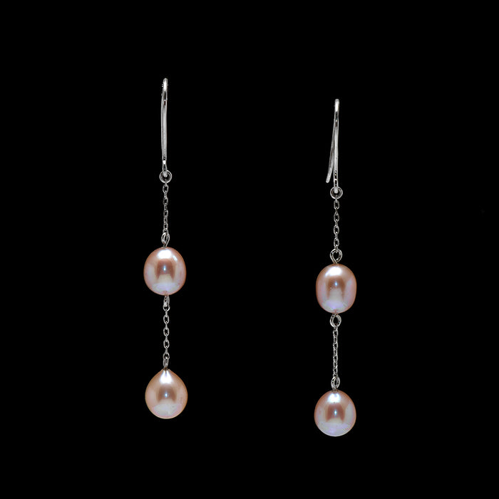 Silver and Freshwater Pearl Drop Earrings