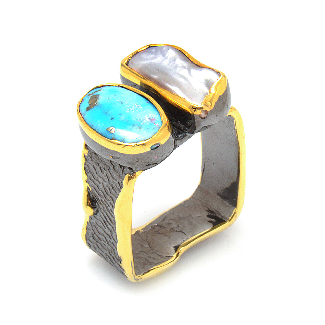 Silver Abalone Ring