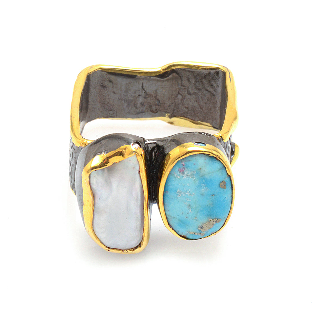 Silver Abalone Ring