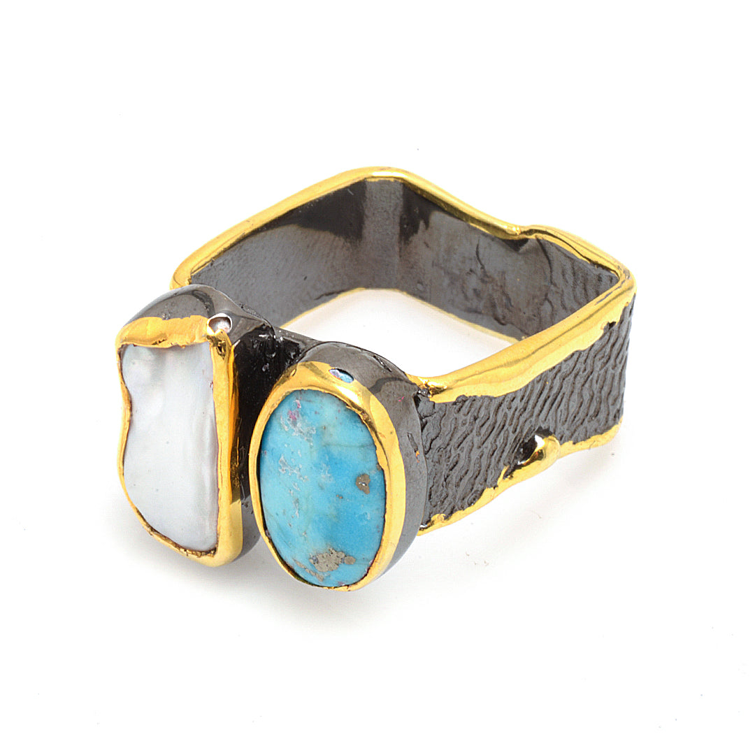 Silver Abalone Ring