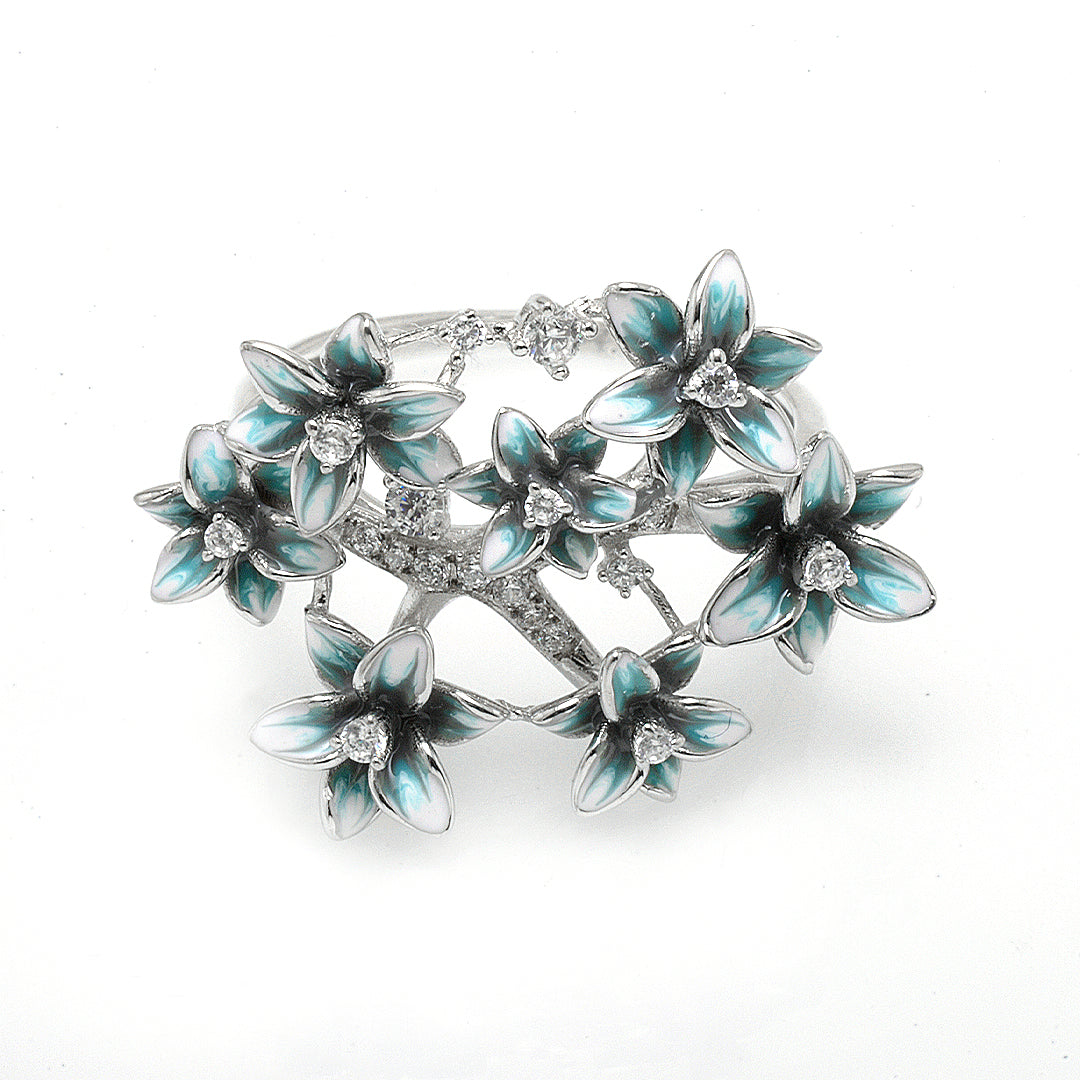 Light Blue Floral Ring by Roberto Bravo