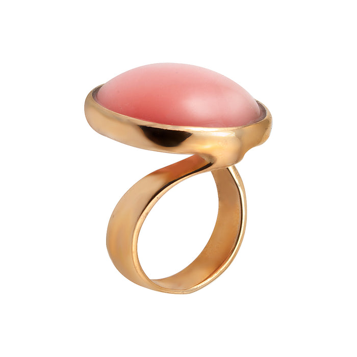 Buy OOAK artisan pink rainbow moonstone silver Ring, Cabochon ring online  at aStudio1980.com