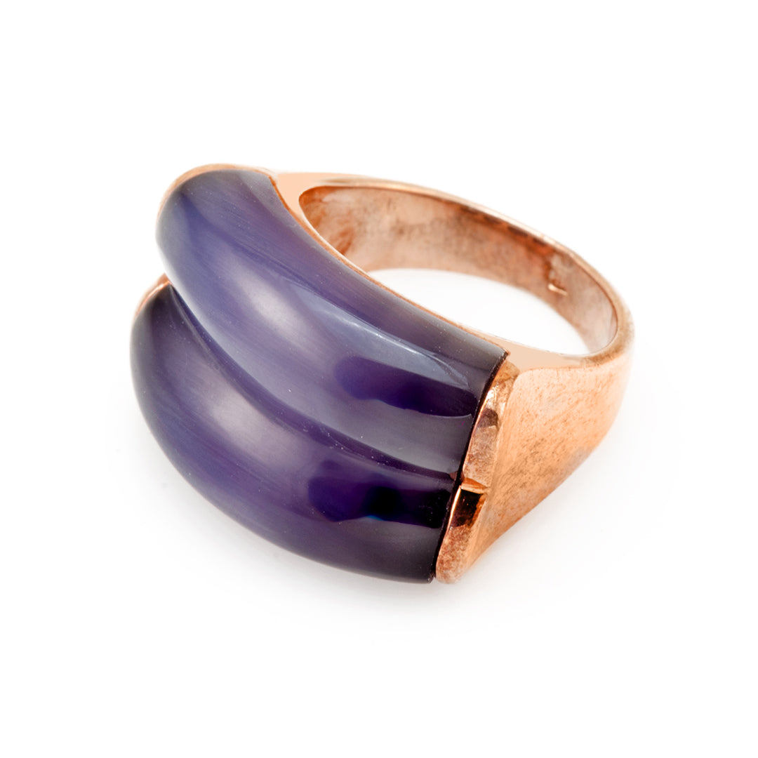 Purple Synthetic Moonstone Silver Ring