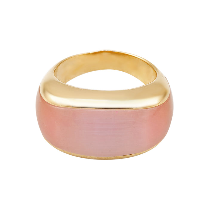 Pink Synthetic Moonstone Silver Ring