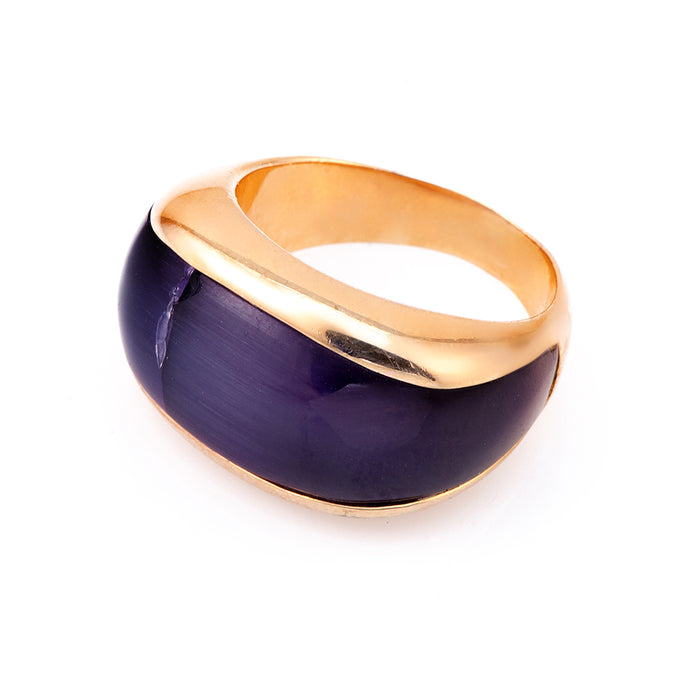 Purple and Gold Plated Silver Ring