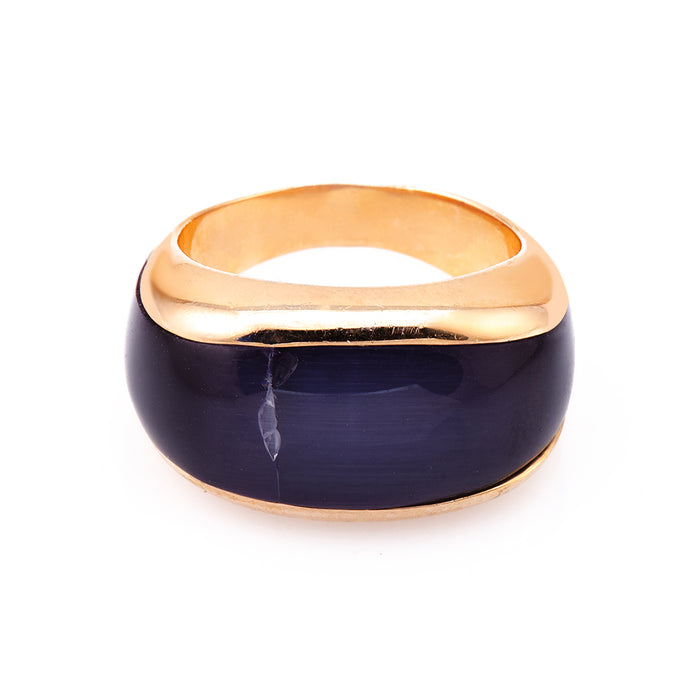 Purple and Gold Plated Silver Ring