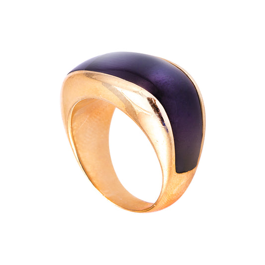 Purple and Gold Plated Silver Ring