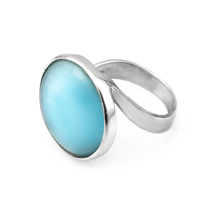 Silver Ring with Turquoise Synthetic Stone
