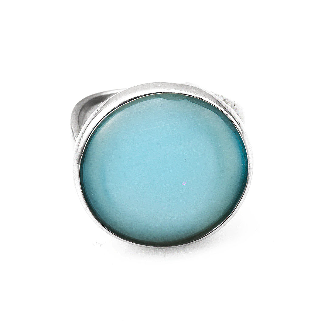 Silver Ring with Turquoise Synthetic Stone