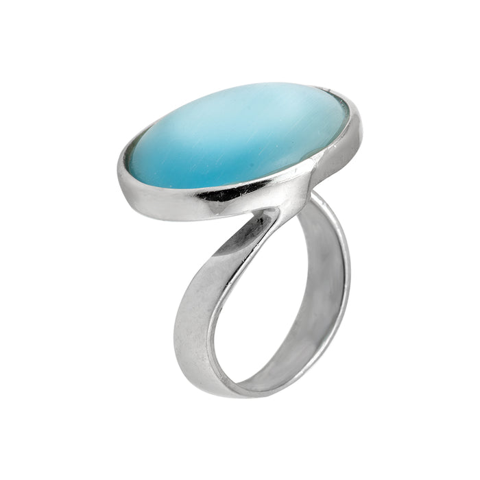 Silver Ring with Turquoise Synthetic Stone