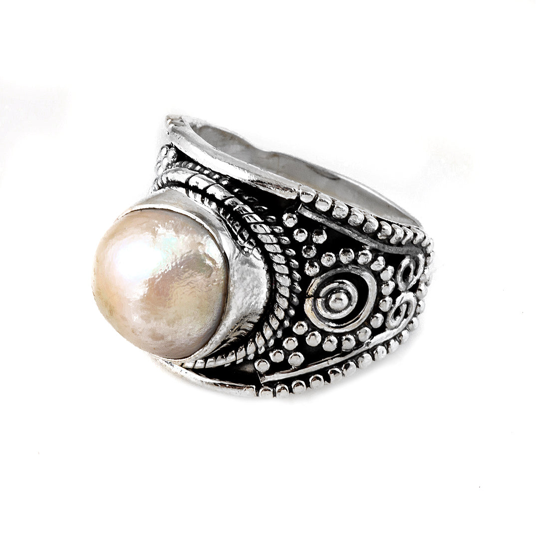 Silver and Pearl Ring