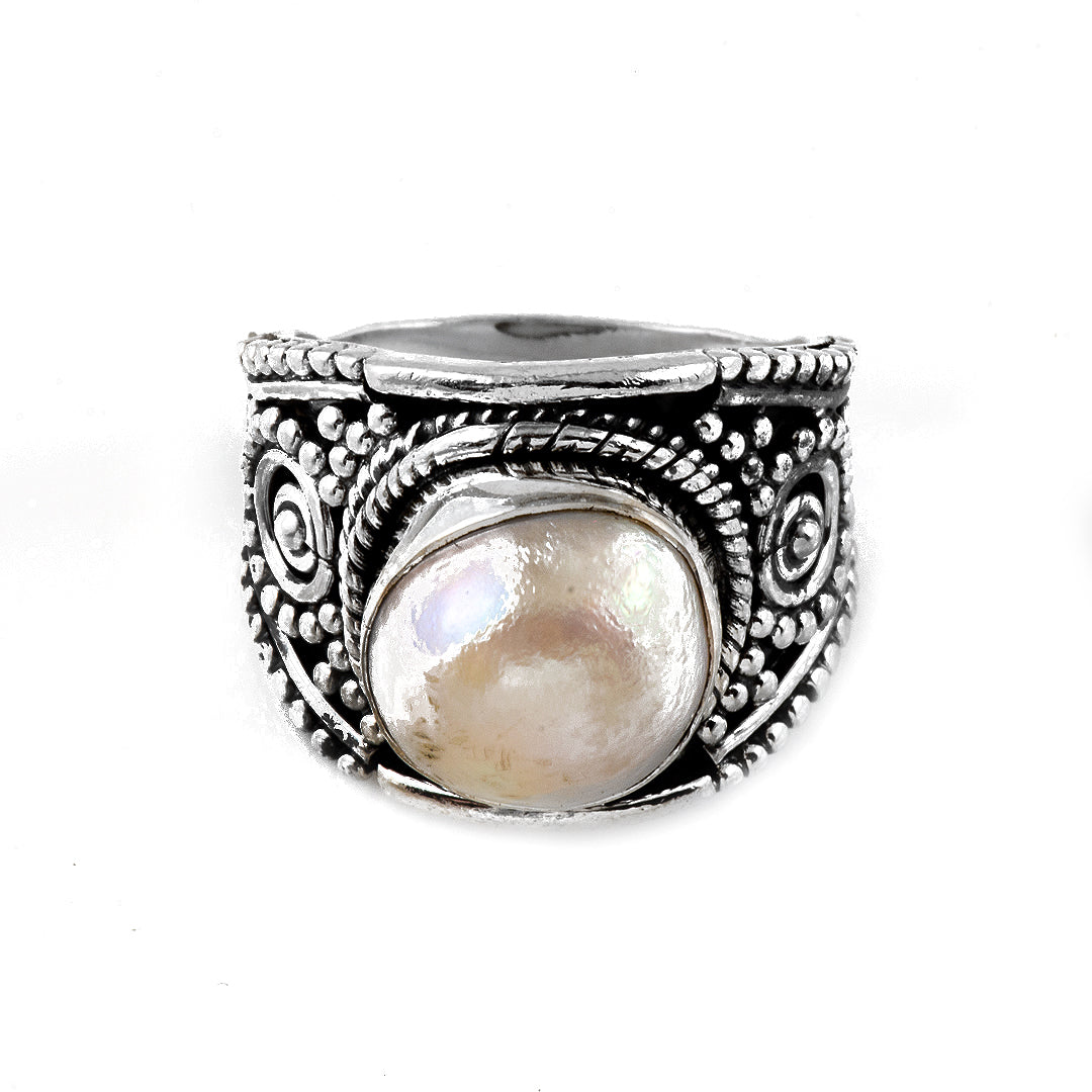 Silver and Pearl Ring